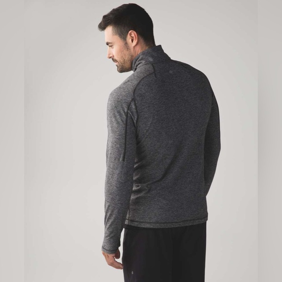 EUC Lululemon Surge Warm 1/2 Zip *Silver in Heathered Black - Picture 5 of 12